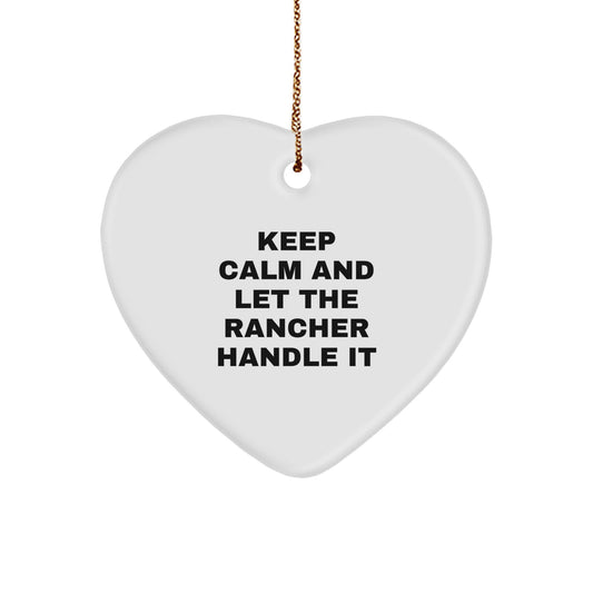 Funny Rancher Heart Ornament Gifts from Family for Christmas Unique Rancher Present - Image 1