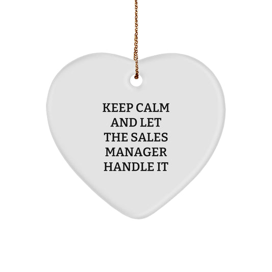 Funny Sales Manager Heart Ornament Gifts from Men for Women Coworkers Family Christmas - Image 1