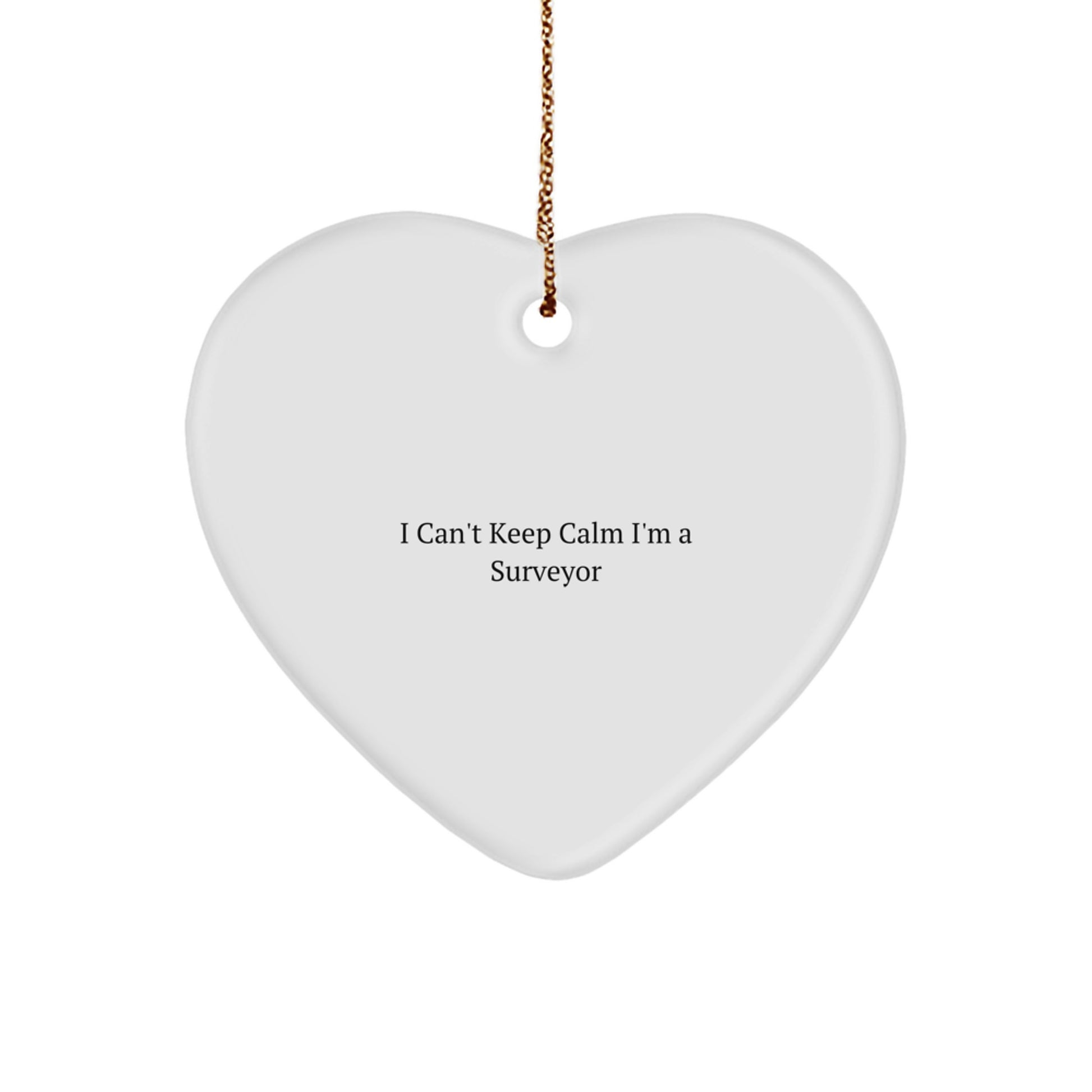 Funny I Can't Keep Calm I'm A Surveyor Heart Ornament Gifts for Surveyor Friends and Family at Christmas - Image 1
