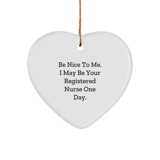 Registered Nurse Gifts from Friends, Gifts for Registered Nurses, Funny Heart Ornament, Christmas Unique - Image 1