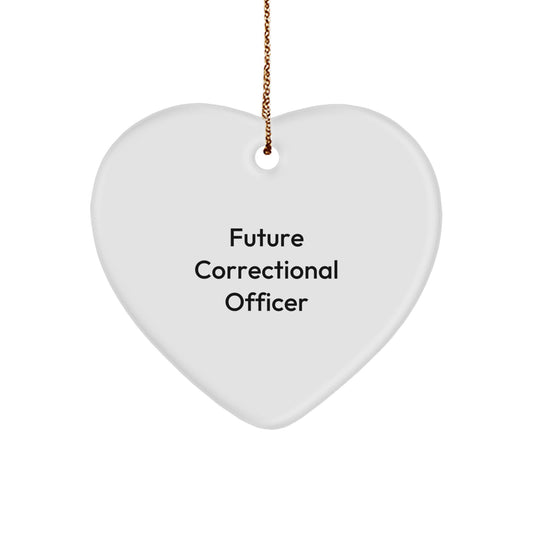 Gifts from Friends to Future Correctional Officers, Funny Heart Ornament for Correctional Officer Christmas, 'May the Struggle Be Real, But the Heart Be Light' - Image 1