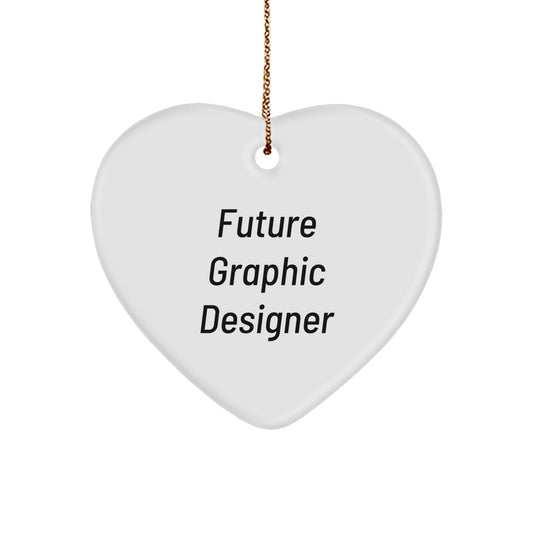 Funny Future Graphic Designer Quote Heart Ornament Gifts from Family - Gifts for Graphic Designers, Women, and Coworkers on Christmas - Image 1