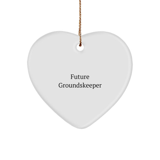 Funny Future groundskeeper Gifts from Men - Heart Ornament for groundskeeper Christmas Unique - Image 1