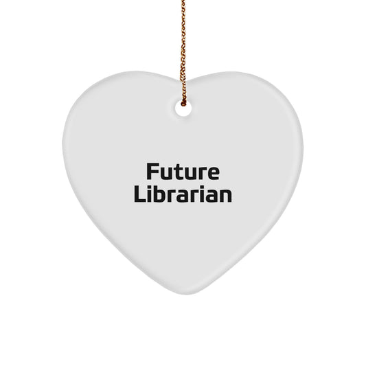 Funny Librarian Heart Ornament Gifts from Friends to Future Librarian for Christmas Unique Gifts - Image 1