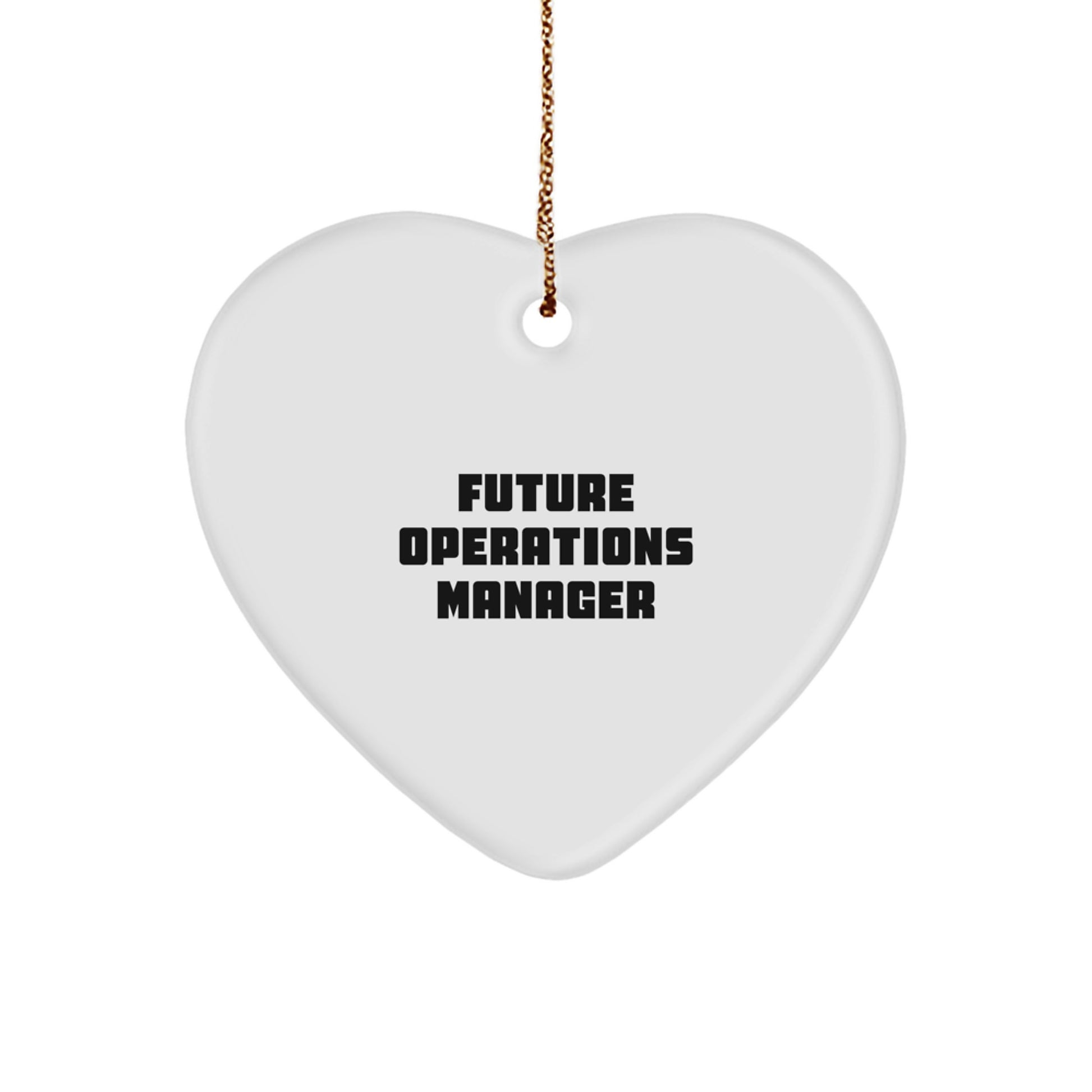 Funny Operations Manager Gifts from Men - Heart Ornament for Future Operations Manager, 'Work Hard, Rest Hard' Quote, Christmas Unique Gifts - Image 1