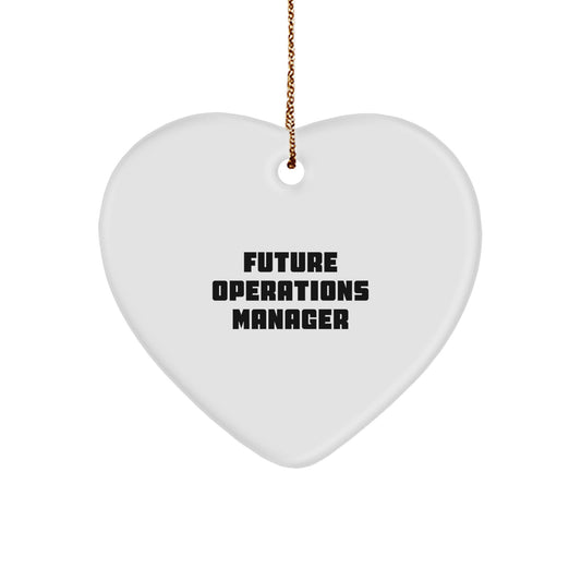 Funny Operations Manager Gifts from Men - Heart Ornament for Future Operations Manager, 'Work Hard, Rest Hard' Quote, Christmas Unique Gifts - Image 1