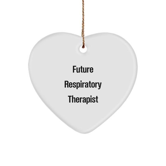 Funny Future Respiratory Therapist Heart Ornament for Christmas Unique Gifts from Friends - Image 1