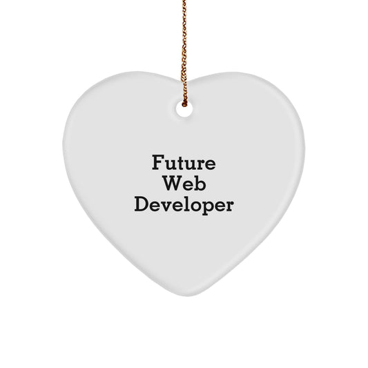 Funny Web Developer Gifts for Him from Future Web Developer - Heart Ornament for Christmas Unique Gifts - Image 1