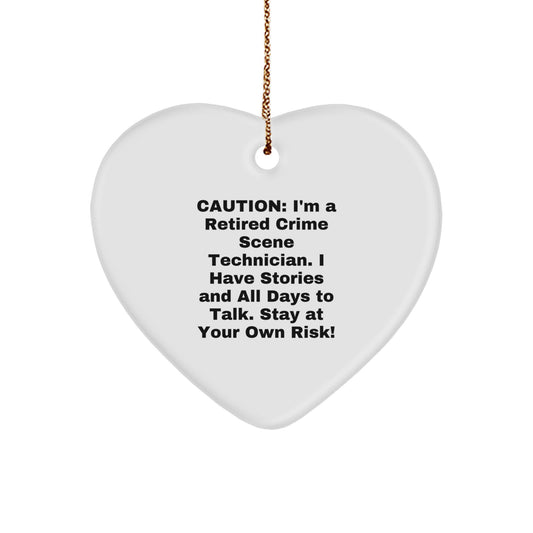 Funny Crime Scene Technician Gifts from Men, Unique Christmas Ornaments for Friends, Heart Shaped MDF Decorations - Image 1