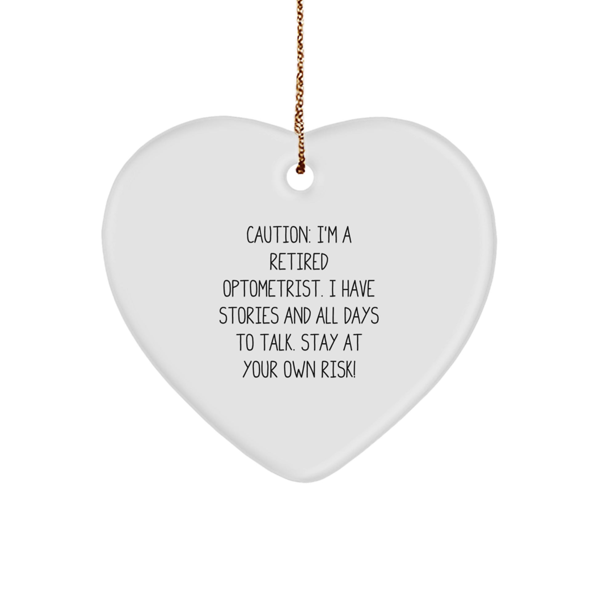 Optometrist Gifts, Heart Ornament with Funny Quote, Gifts from Family to Optometrist, Unique Christmas Memorable Presents for Men - Image 1