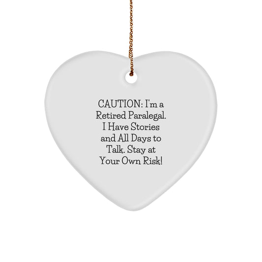 Funny Paralegal Gifts for Christmas - Heart Ornament from Friends, Coworkers, Family, Paralegal Men, Women - Image 1