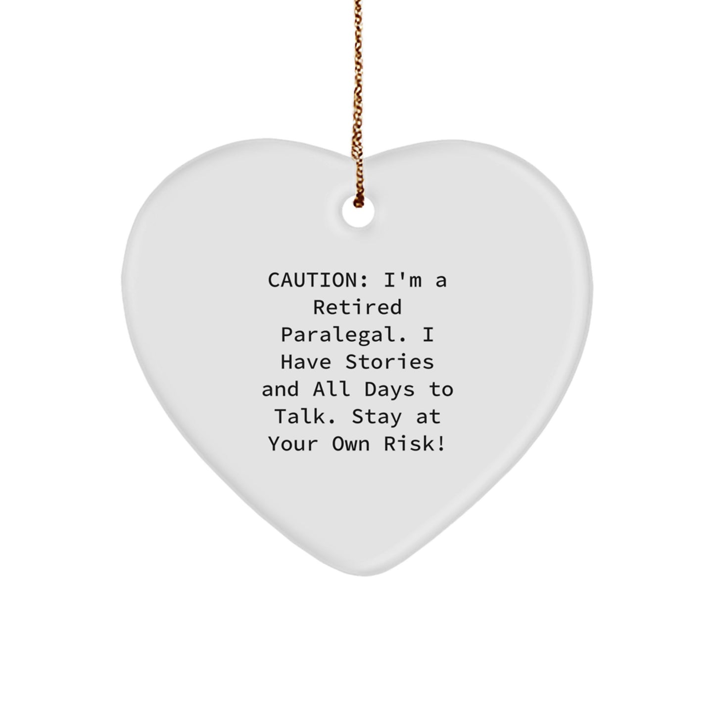 Funny Paralegal Heart Ornament Gifts from Men to Friends, Coworkers, Family, and Women for Christmas Unique Presents - Image 1