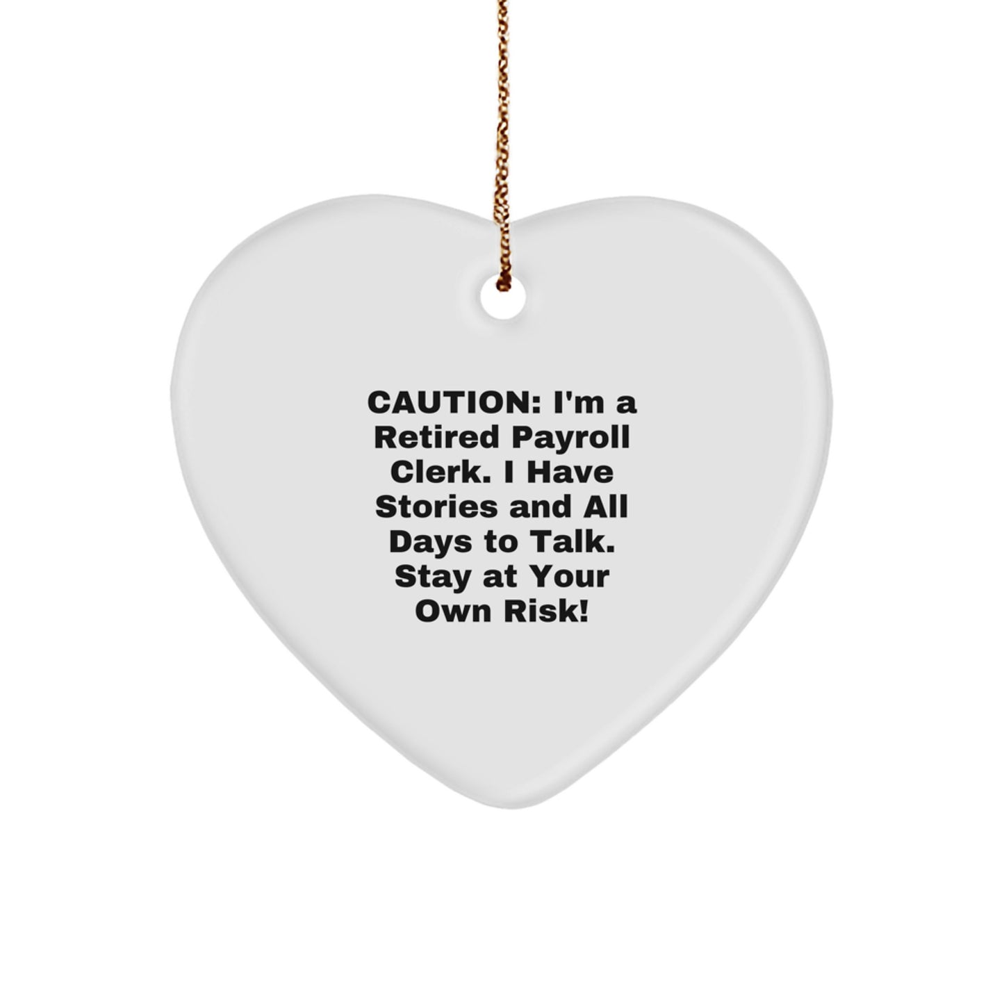 Funny Payroll Clerk Gifts from Friends to Coworkers, Heart Ornament for Christmas Unique Gifts - Image 1