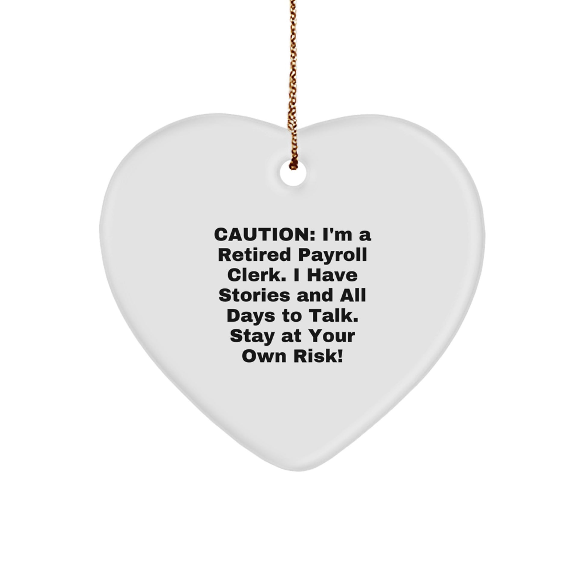 Funny Payroll Clerk Gifts from Friends to Coworkers, Heart Ornament for Christmas Unique Gifts - Image 1