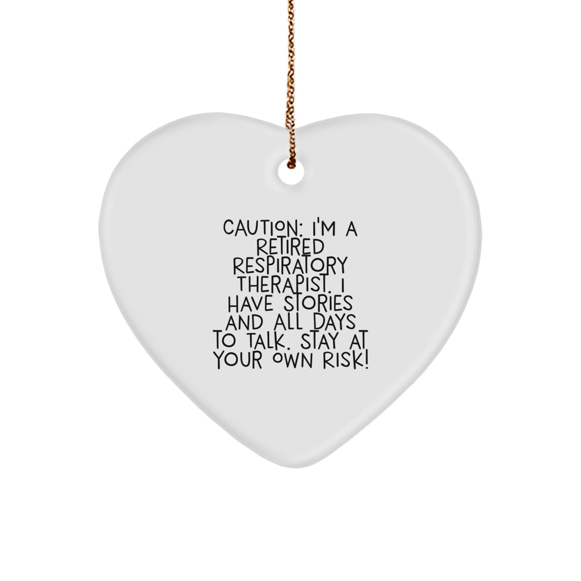 Funny Respiratory Therapist Gifts from Men to Friends - Heart Ornament for Christmas Unique Presents - Image 1