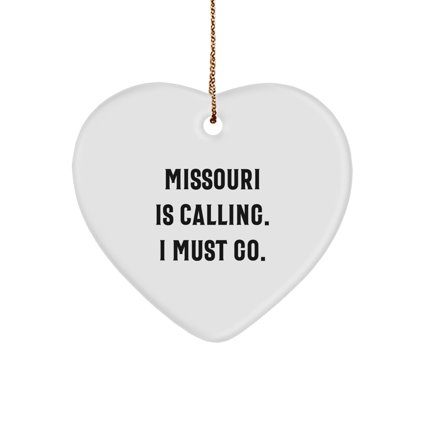 Missouri Heart Ornament Gifts from Friends and Family for Missouri Enthusiasts, Cute Christmas Unique Gifts, Missouri Is Calling I Must Go - Image 1