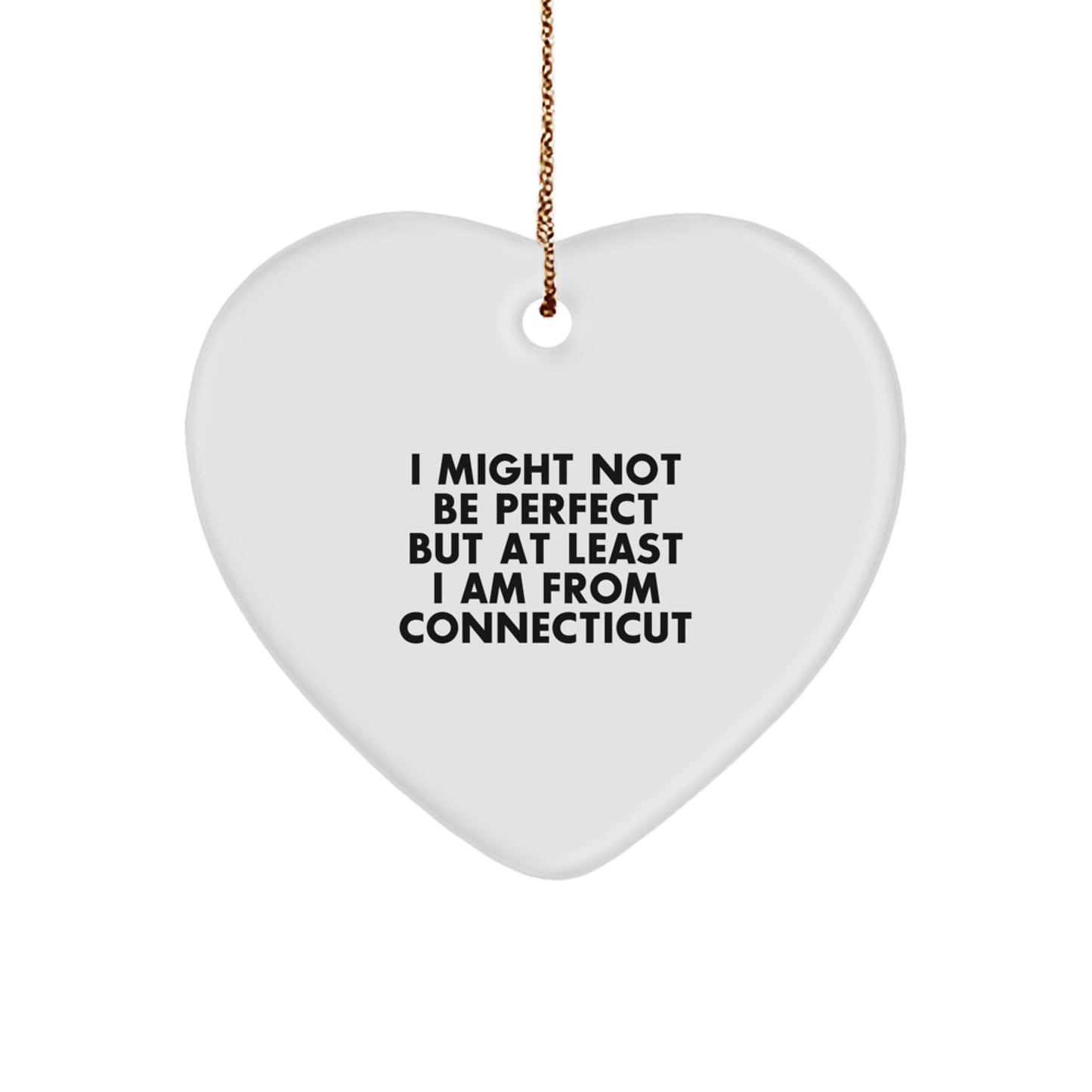 Funny Connecticut Gifts from a Connecticut Heart Ornament, Unique Christmas Unique Gifts for Connecticut Friends and Family - Image 1