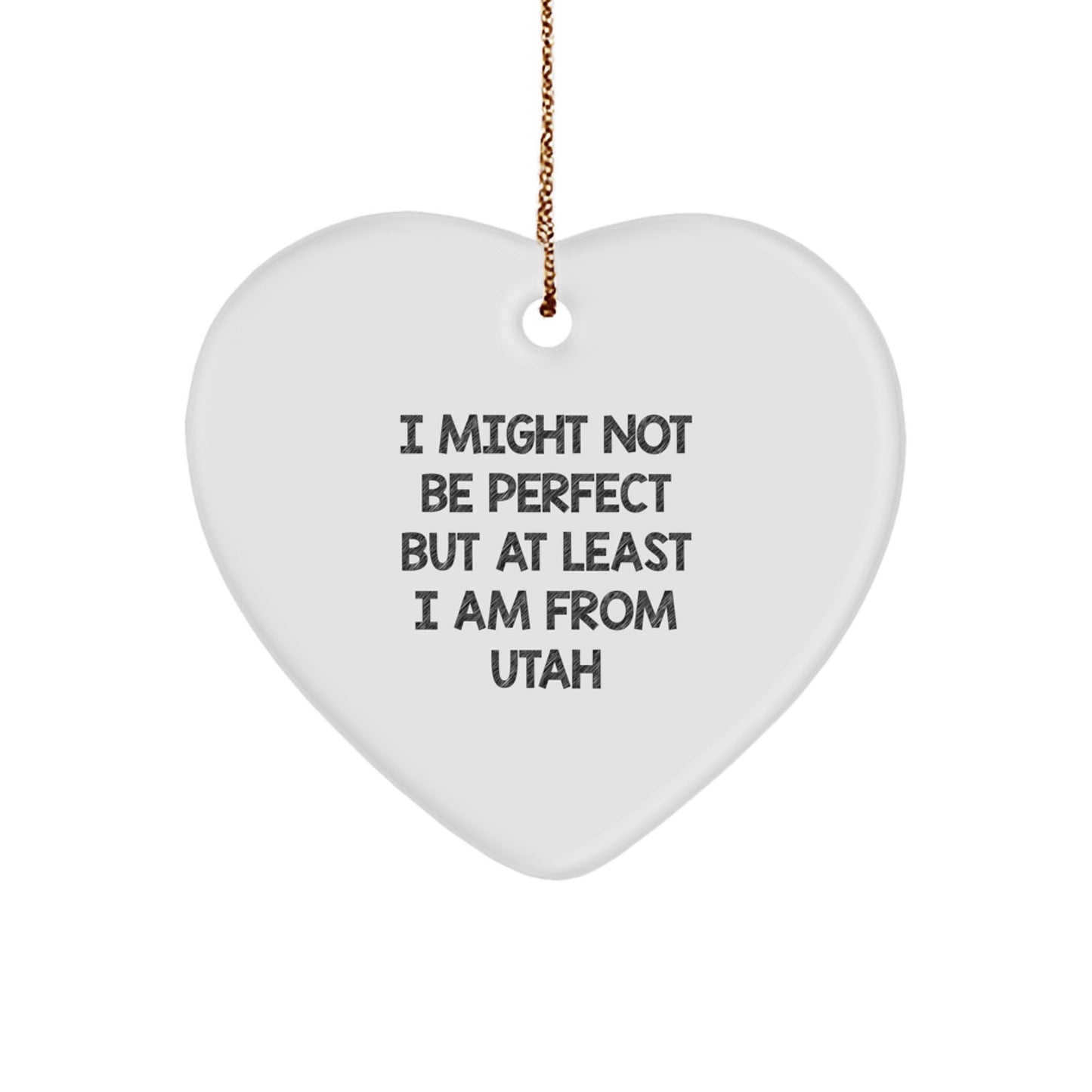 Utah Heart Ornament, Funny Quote Gifts from Friends and Family, Christmas Unique Present - Image 1