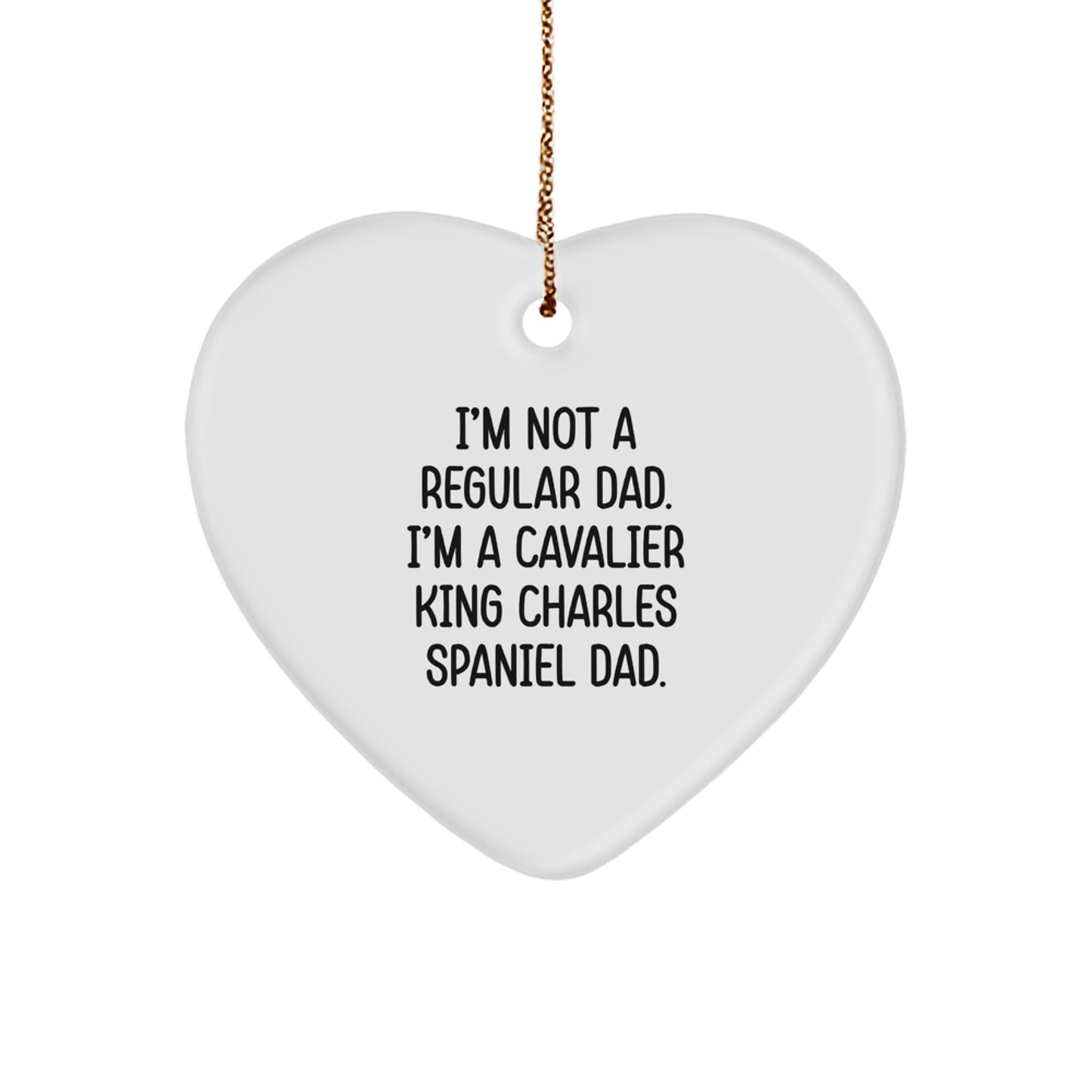 Cavalier King Charles Spaniel Dad Gifts from Men, Unique Christmas Unique Gifts for Friends, Heart Ornament - Image 1
