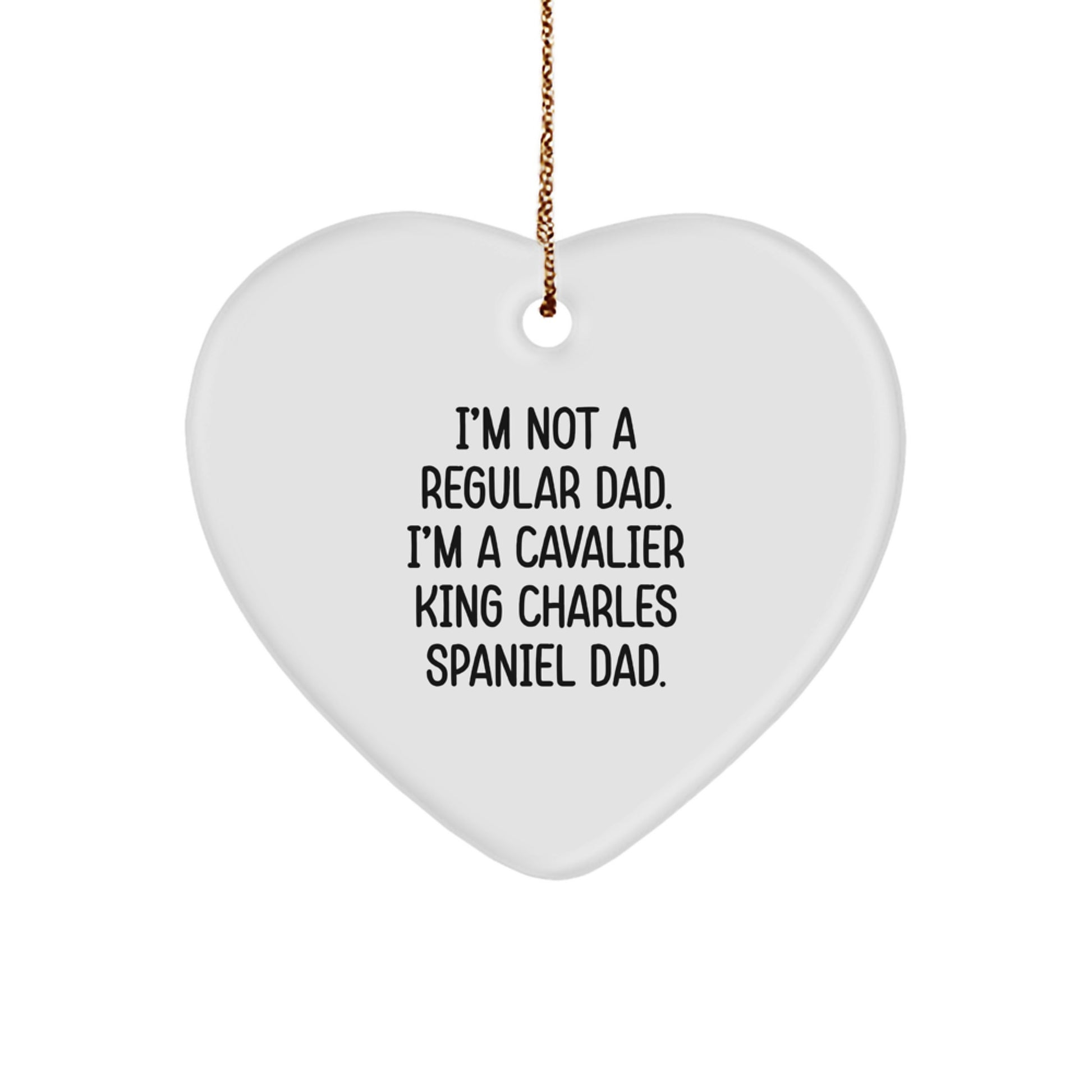 Cavalier King Charles Spaniel Dad Gifts from Men, Unique Christmas Unique Gifts for Friends, Heart Ornament - Image 1