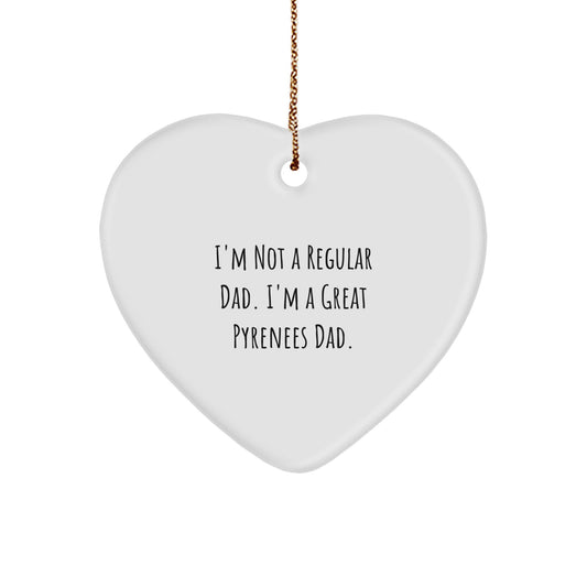 Funny Great Pyrenees Dad Heart Ornament Gifts from Men, Gifts for Great Pyrenees Dog, Christmas Unique Presents - Image 1