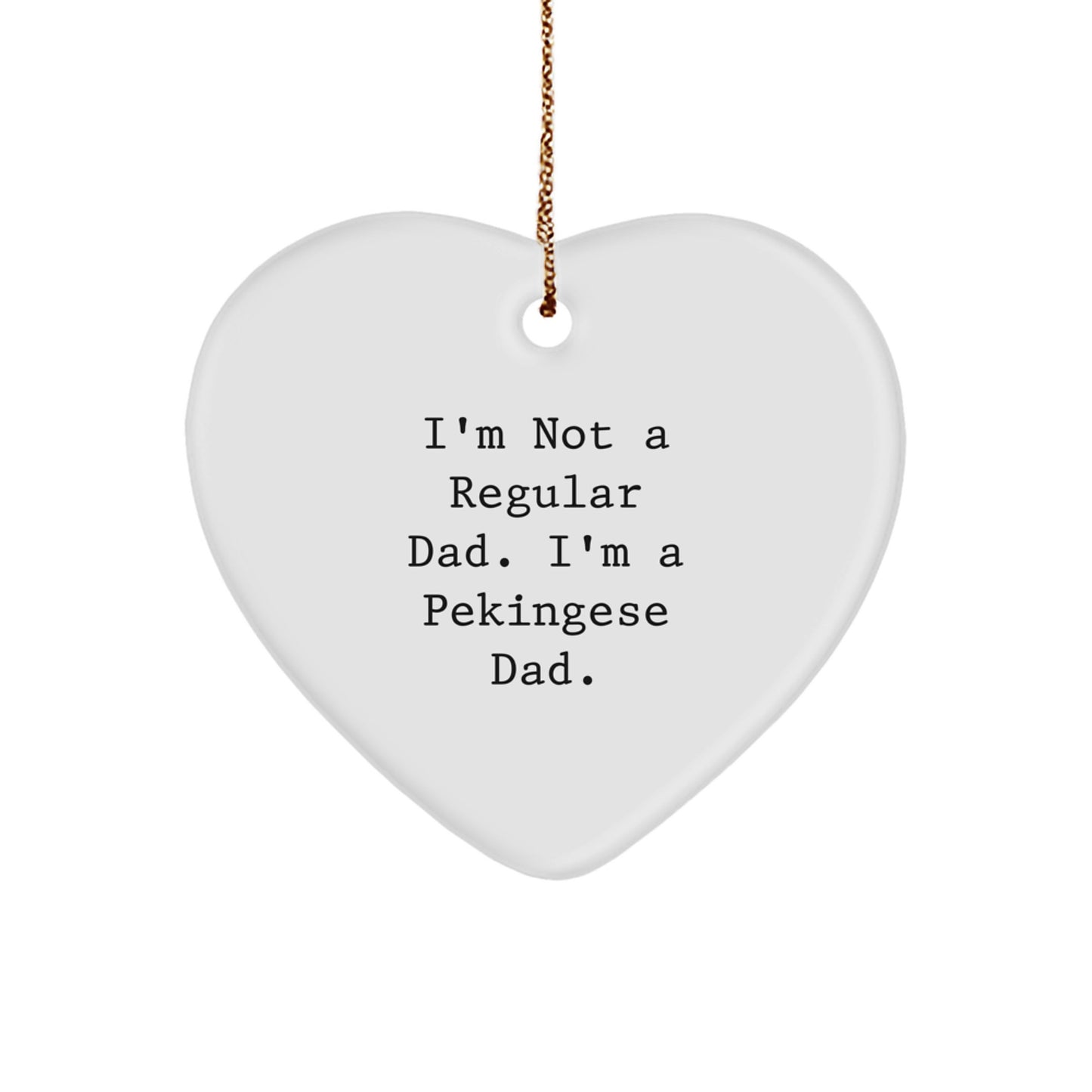 Funny Pekingese Dad Christmas Unique Gifts for Men - Heart Ornament, Gifts from Men, Pekingese Dog Lover Gift - Image 1