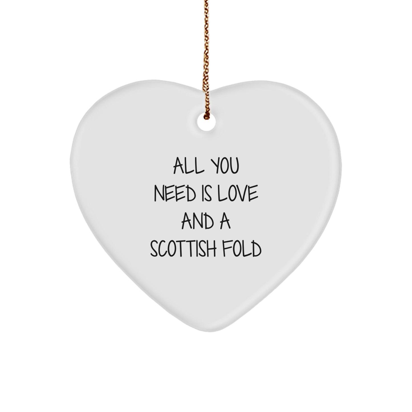 Funny Scottish Fold Cat Heart Ornament Gifts from Men for Women Friends Coworkers Family - Image 1