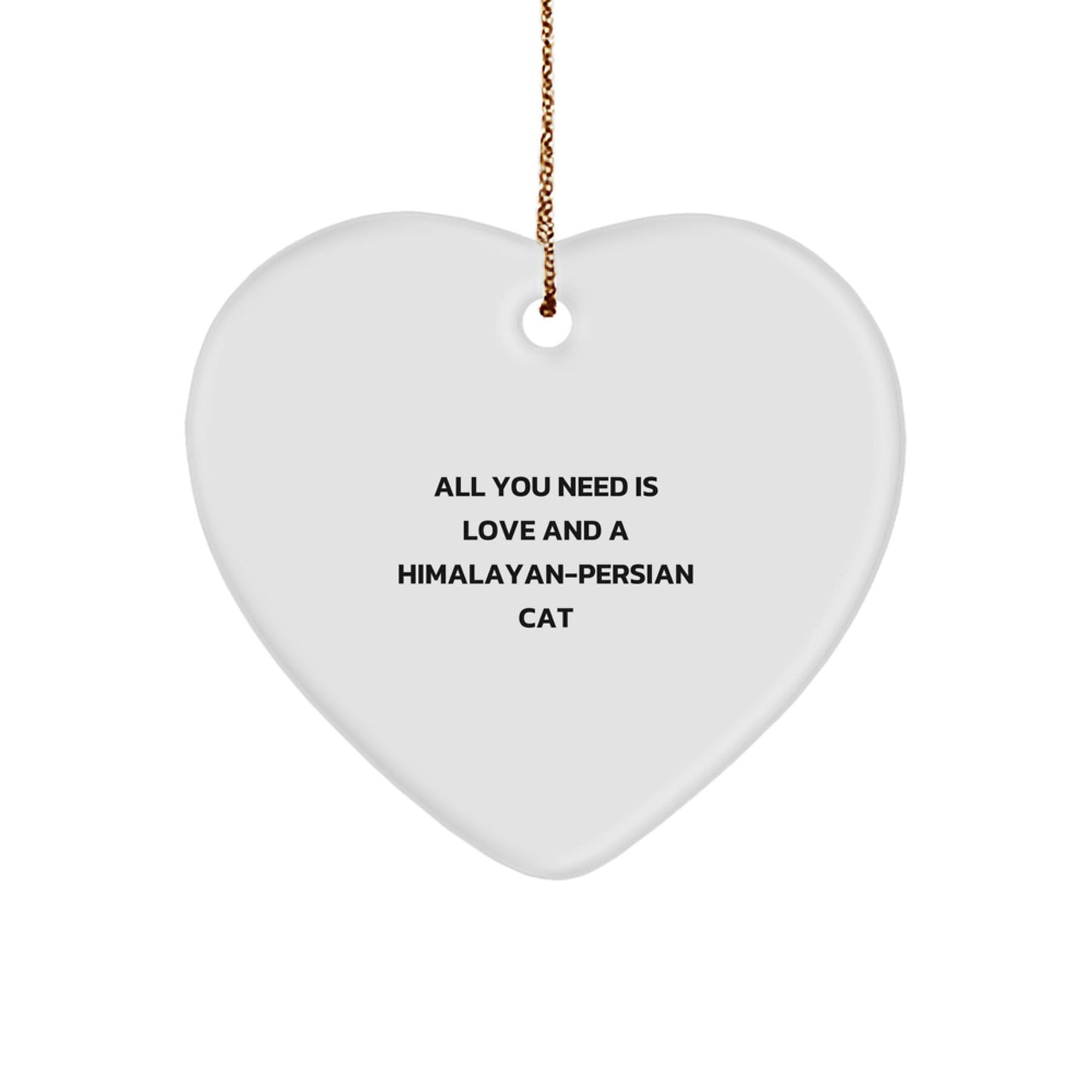 Himalayan-Persian Cat Lovers' Heart Ornament Gifts from Family for Christmas - Image 1