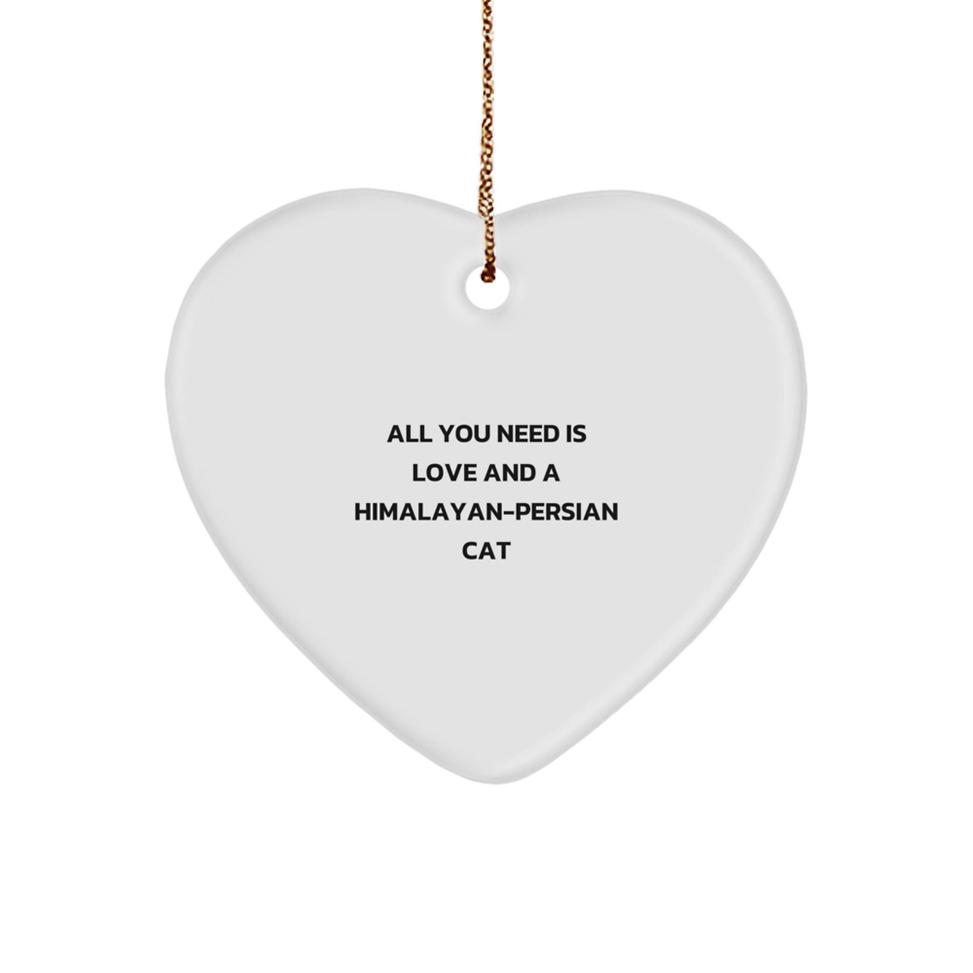 Himalayan-Persian Cat Lovers' Heart Ornament Gifts from Family for Christmas - Image 1