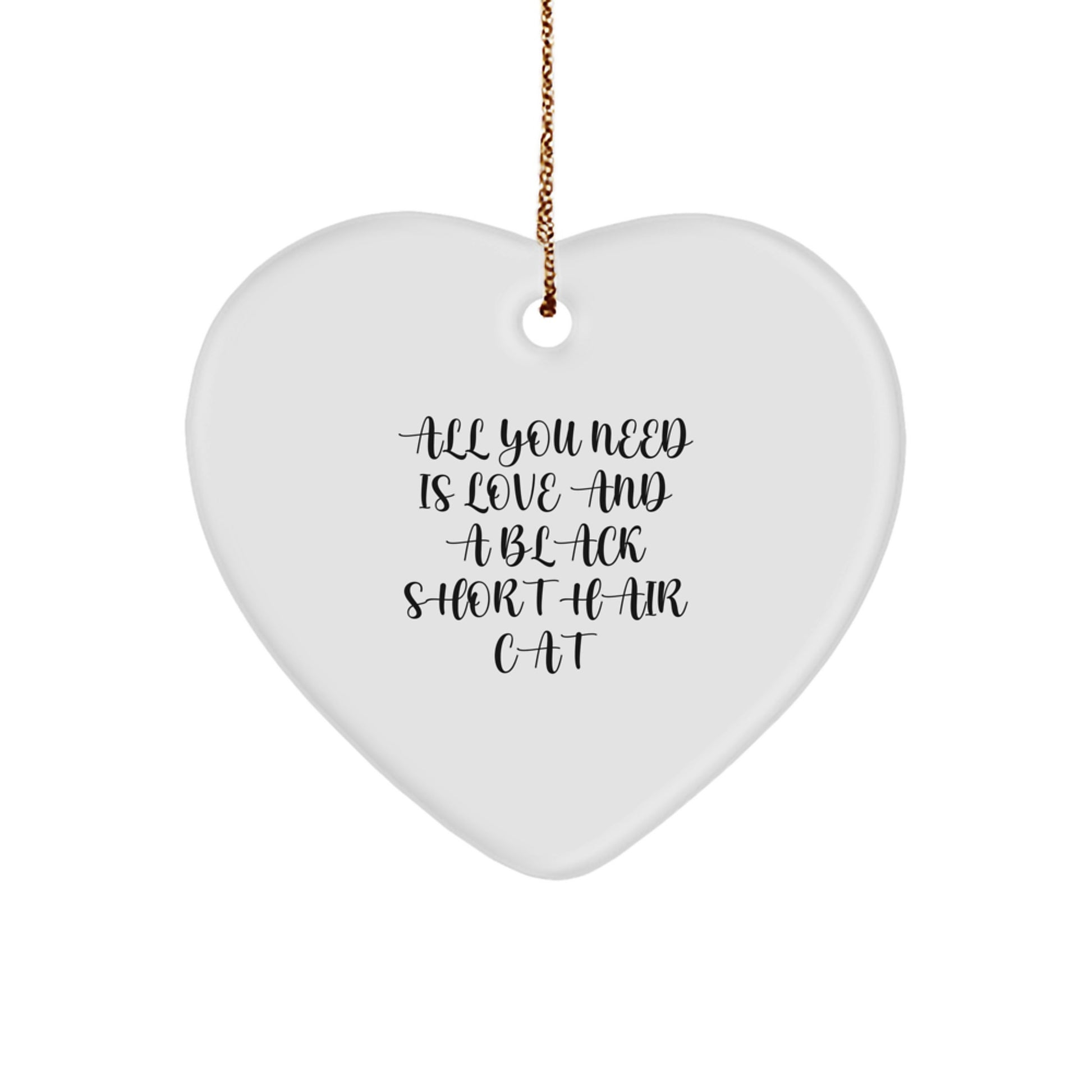 Funny Black Short Hair Cat Heart Ornament Gifts from Family for Black Short Hair Cat Lover Christmas Unique Gifts - Image 1