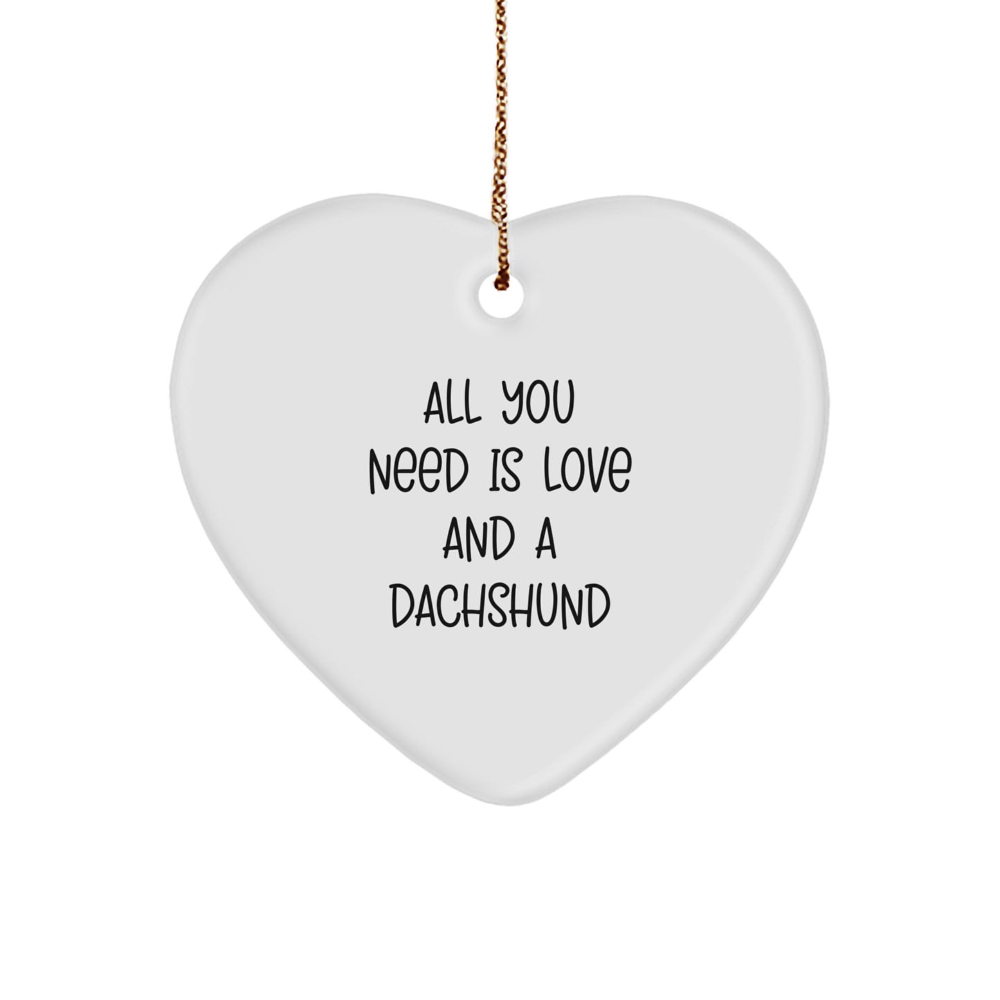 Dachshund Dog Lover Gifts from Family - Heart Ornament with Love Quote for Christmas Unique Presents - Image 1