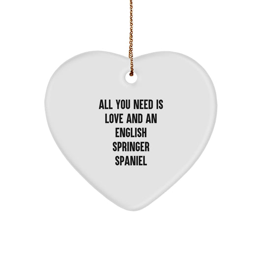 English Springer Spaniel Dog Lovers Heart Ornament Gifts from Family to Friends - Image 1