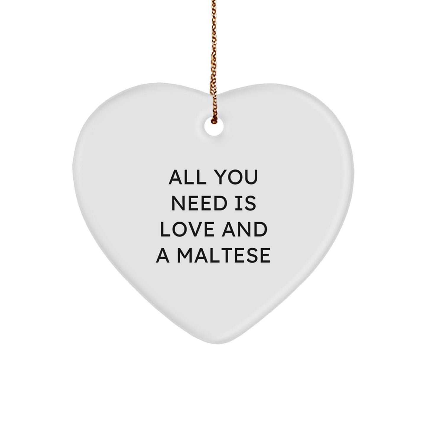 Funny Maltese Dog Gifts from Men to Family Member, Heart Ornament for Maltese Dog Lovers, Christmas Unique Gifts - Image 1