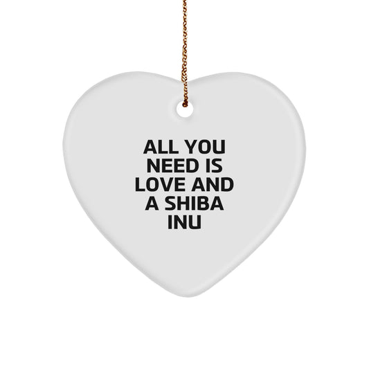 Shiba Inu Dog Lovers Heart Ornament Gifts from Friends for Christmas - Image 1