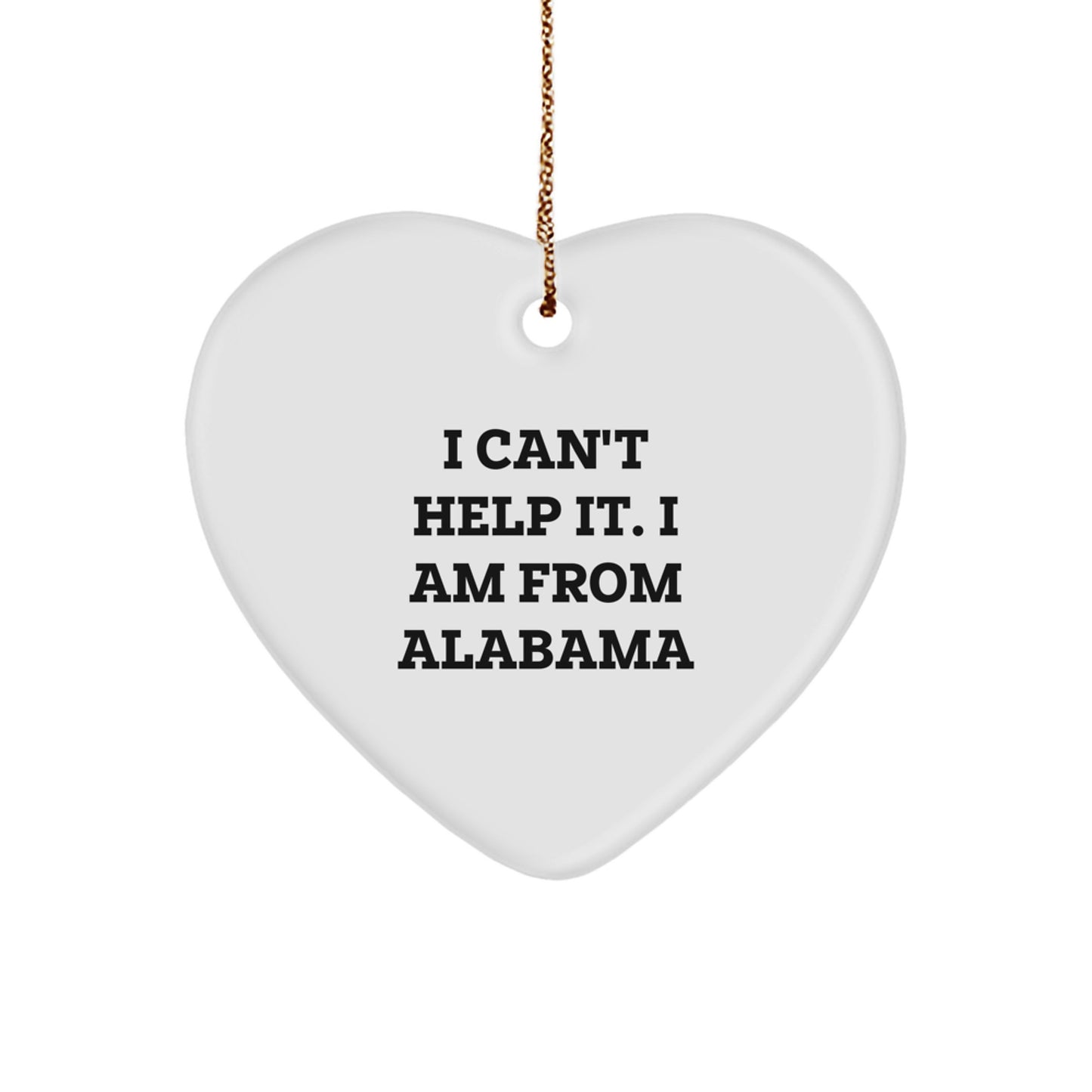 Funny Alabama Heart Ornament Gifts from Men to Women for Christmas Unique Presents - Image 1
