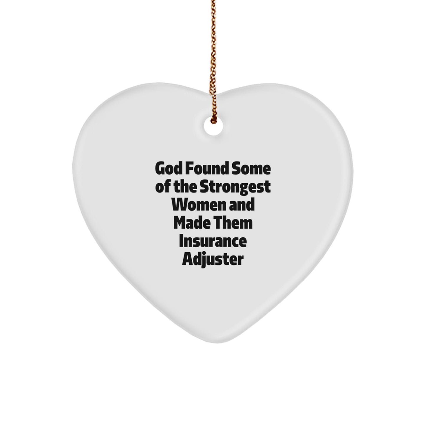 Funny Insurance Adjuster Gifts for Women from Friends, Heart Ornament with Inspirational Quote, Christmas Unique Presents - Image 1