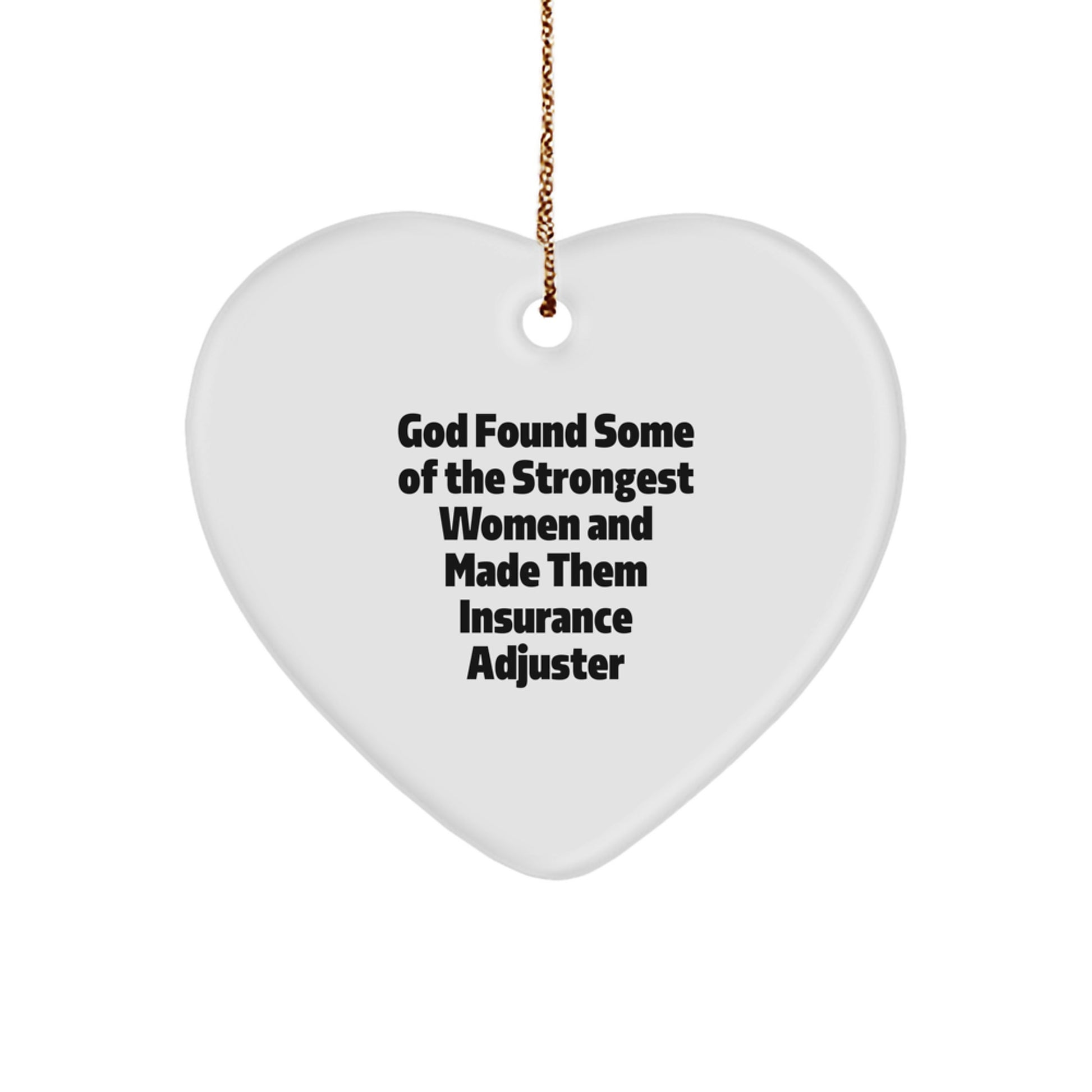 Funny Insurance Adjuster Gifts for Women from Friends, Heart Ornament with Inspirational Quote, Christmas Unique Presents - Image 1