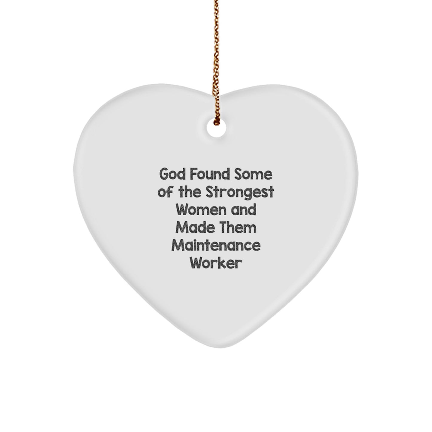 Funny Maintenance Worker Gifts for Women, Heart Ornament from Men, Unique Christmas Unique Gifts for Family, Inspirational Quote for Maintenance Worker - Image 1