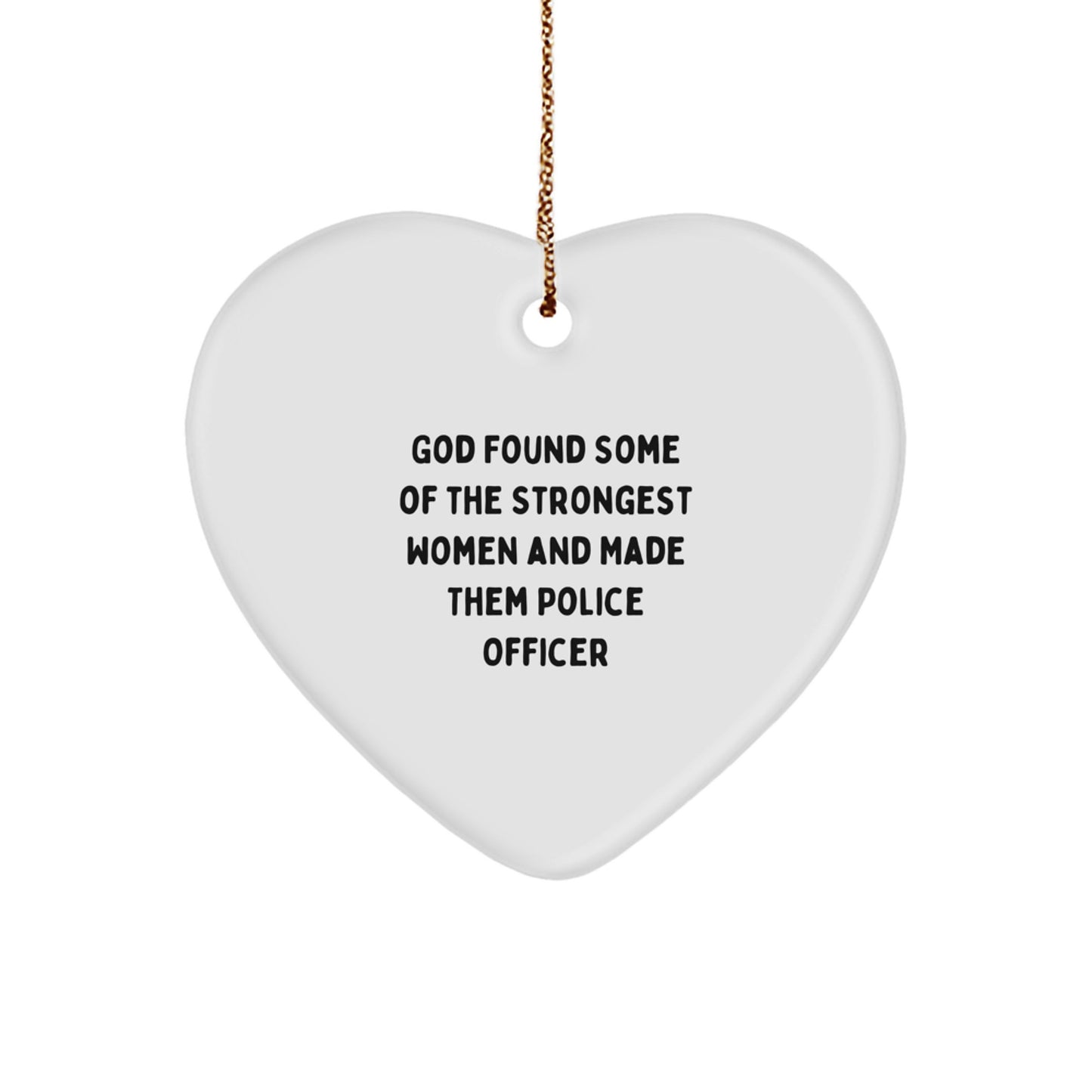 Funny Police Officer Heart Ornament Gifts from Friends, Inspirational Heart Shaped Ornaments for Police Officers, Christmas Unique Gifts for Women, Men, Coworkers, Family Members - Image 1