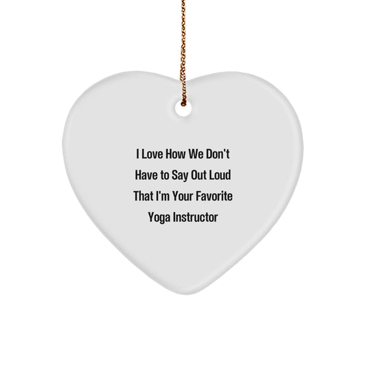 Yoga Instructor Gifts, Funny Quote Ornament, Heart-Shaped MDF, Gifts from Men to Women, Yoga Enthusiasts, Christmas Unique Gifts for Favorite Yoga Instructor - Image 1