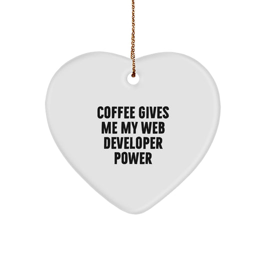 Funny Web Developer Quote Heart Ornament, Gifts from Coworkers, Christmas Unique Presents for Web Developers - Image 1