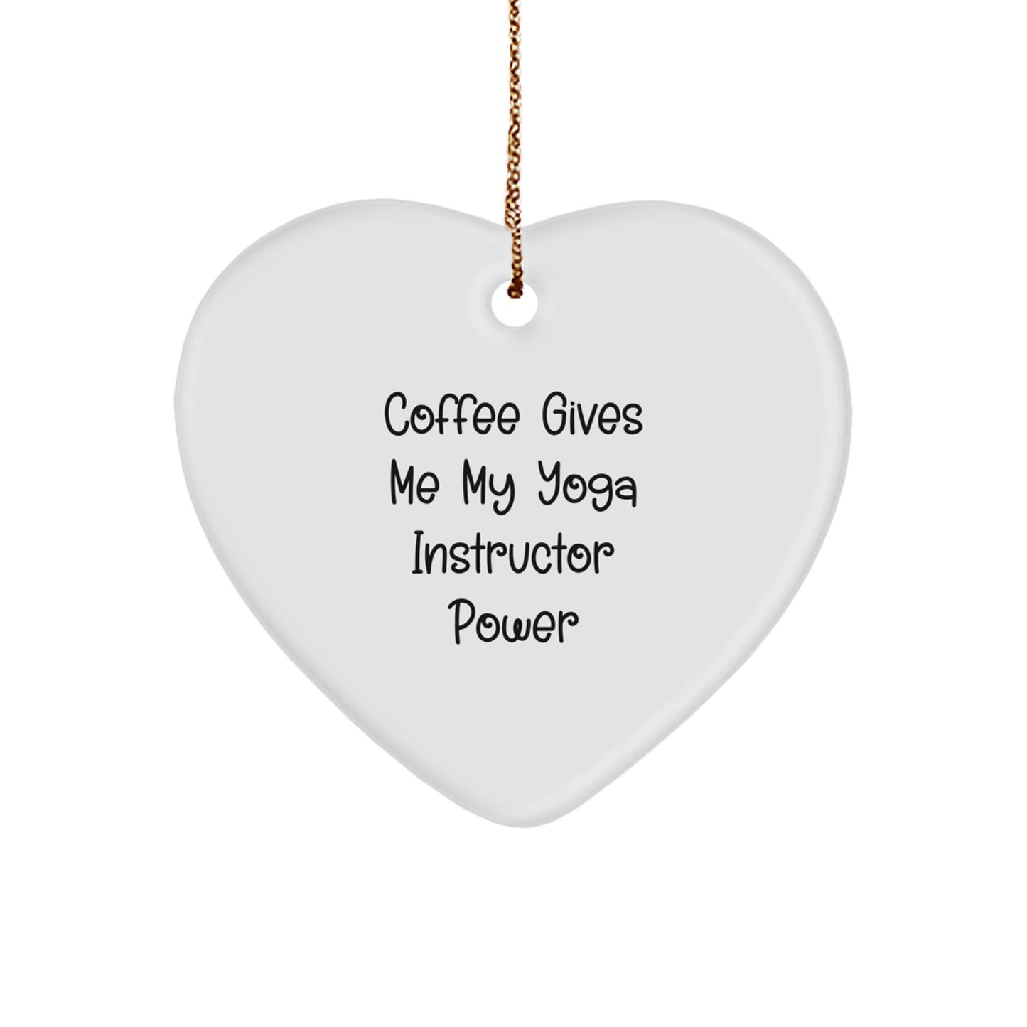 Yoga Instructor Gifts from Friends, Funny Coffee Quotes Heart Ornament for Women, Christmas Unique Gifts for Her - Image 1