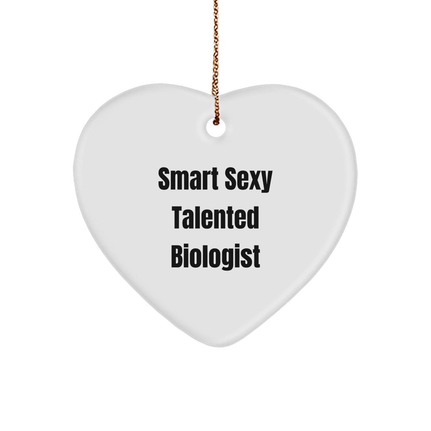 Smart Sexy Talented Biologist Christmas Unique Gift for Biologist Women Friends Family - Heart Ornament with Funny Quote - Image 1