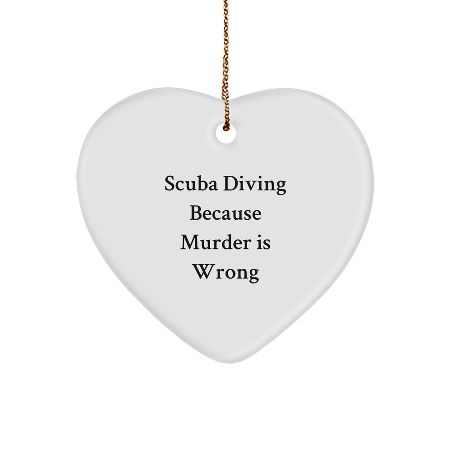 Funny Scuba Diving Heart Ornament Gifts from Men to Scuba Diving Friends for Christmas Unique Gifts - Image 1