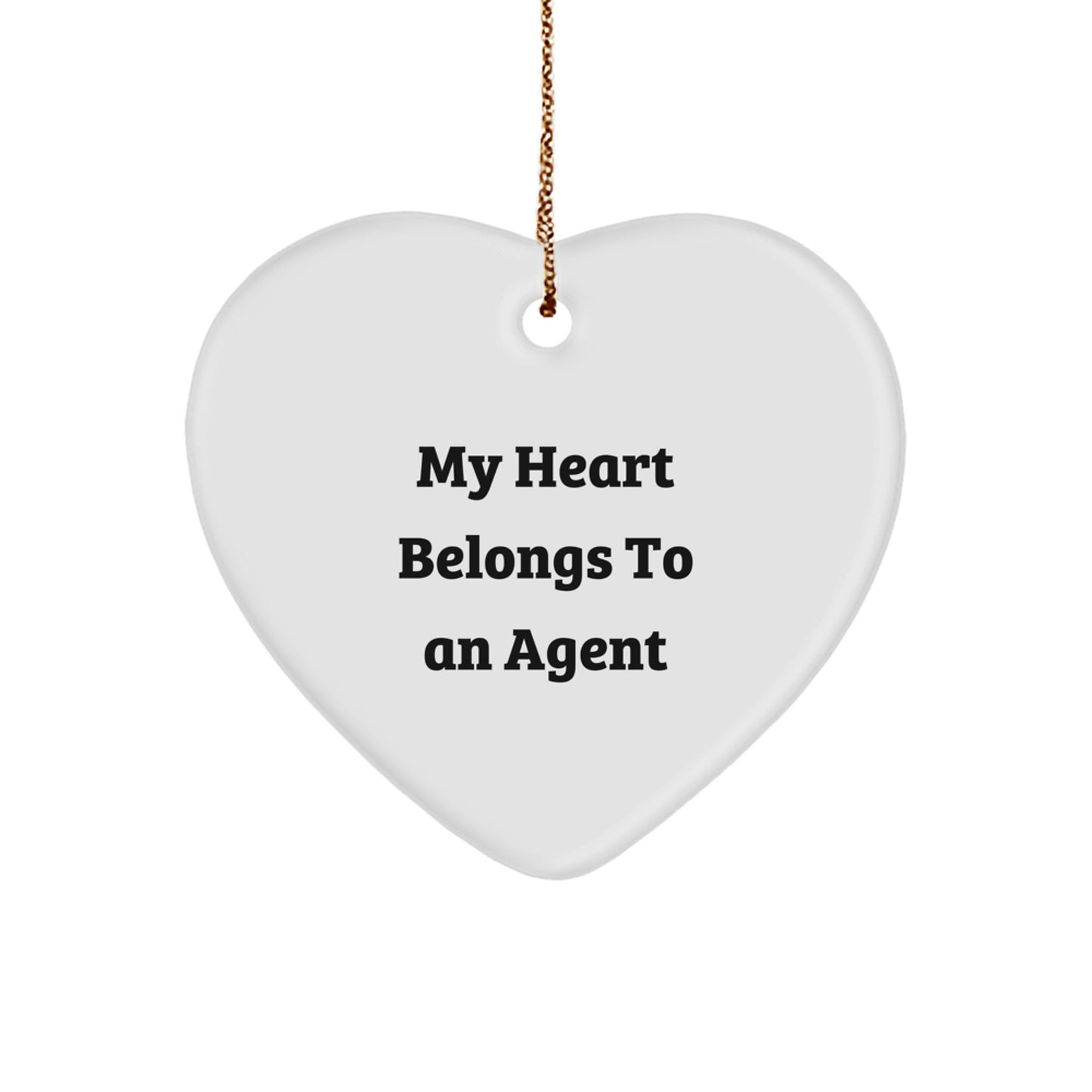 Funny Agent Heart Ornament Gifts for Agent, Christmas Unique Gifts from Friends, Funny Agent Quote Heart Shaped Ornament - Image 1
