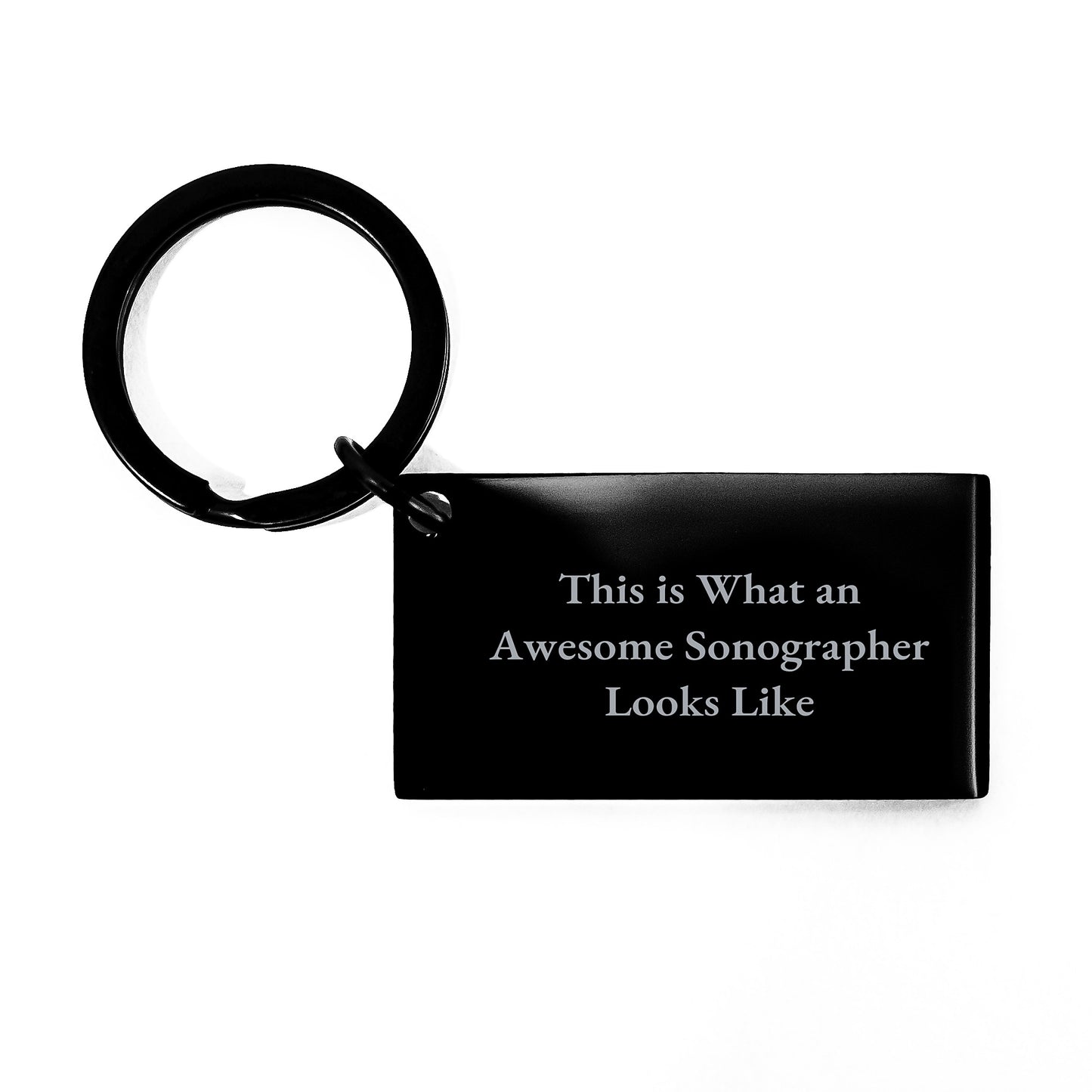 Sonographer Gifts from Friends, Inspirational Keychain for Birthday 'This Is What An Awesome Sonographer Looks Like' - Image 1