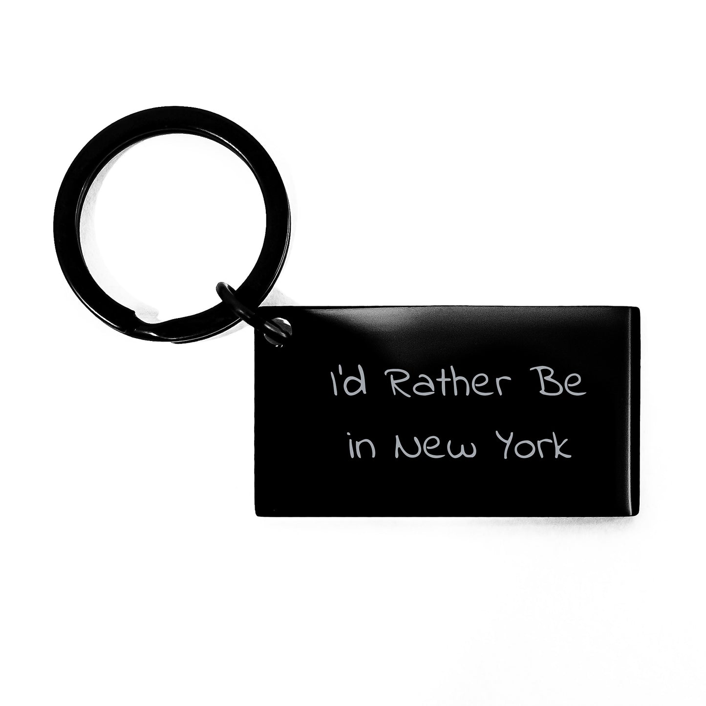 Funny New York Gifts for Her, I'd Rather Be in New York Keychain, Birthday Unique Gifts from Friends, Unique New York City Keychain - Image 1