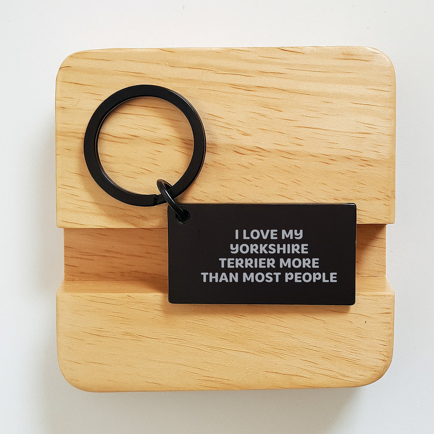 Yorkshire Terrier Dog Lovers' Funny Keychain Gifts from Friends, Family, Coworkers - 'I Love My Yorkshire Terrier More Than Most People' - Birthday Unique Gifts - Image 2
