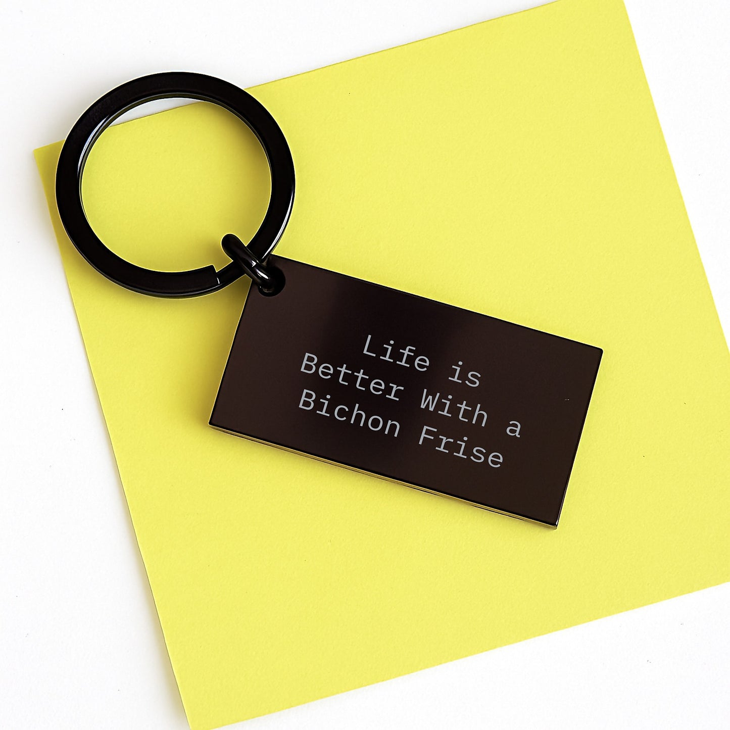 Funny Bichon Frise Dog Gifts from Friends - Life Is Better With A Bichon Frise Keychain for Graduation - Image 3