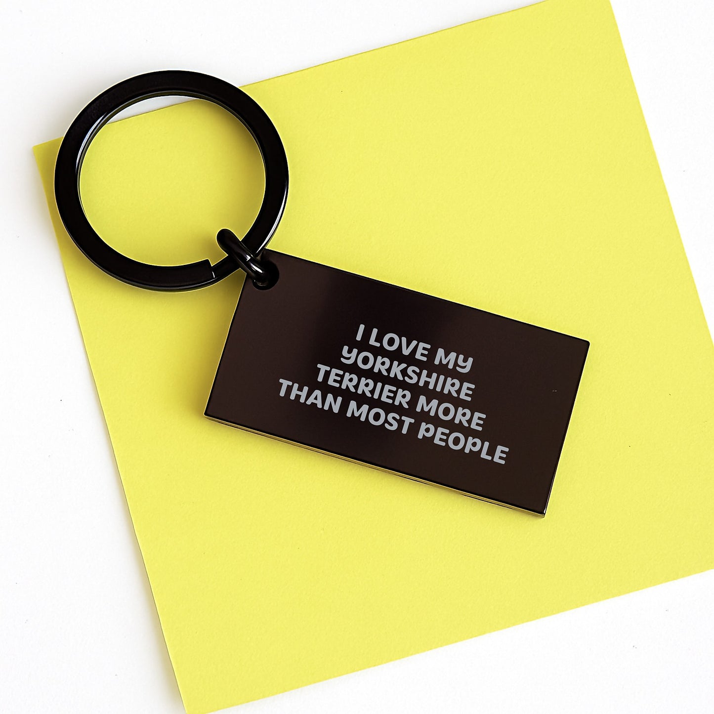 Yorkshire Terrier Dog Lovers' Funny Keychain Gifts from Friends, Family, Coworkers - 'I Love My Yorkshire Terrier More Than Most People' - Birthday Unique Gifts - Image 3